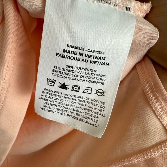 Nike Dri Fit Yoga Jersey Cropped Pullover Hoodie Light Coral Peach Color Size M - Picture 5 of 7